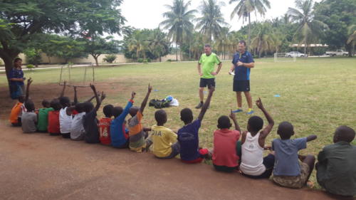 Football clinic with children from Sala Sala
